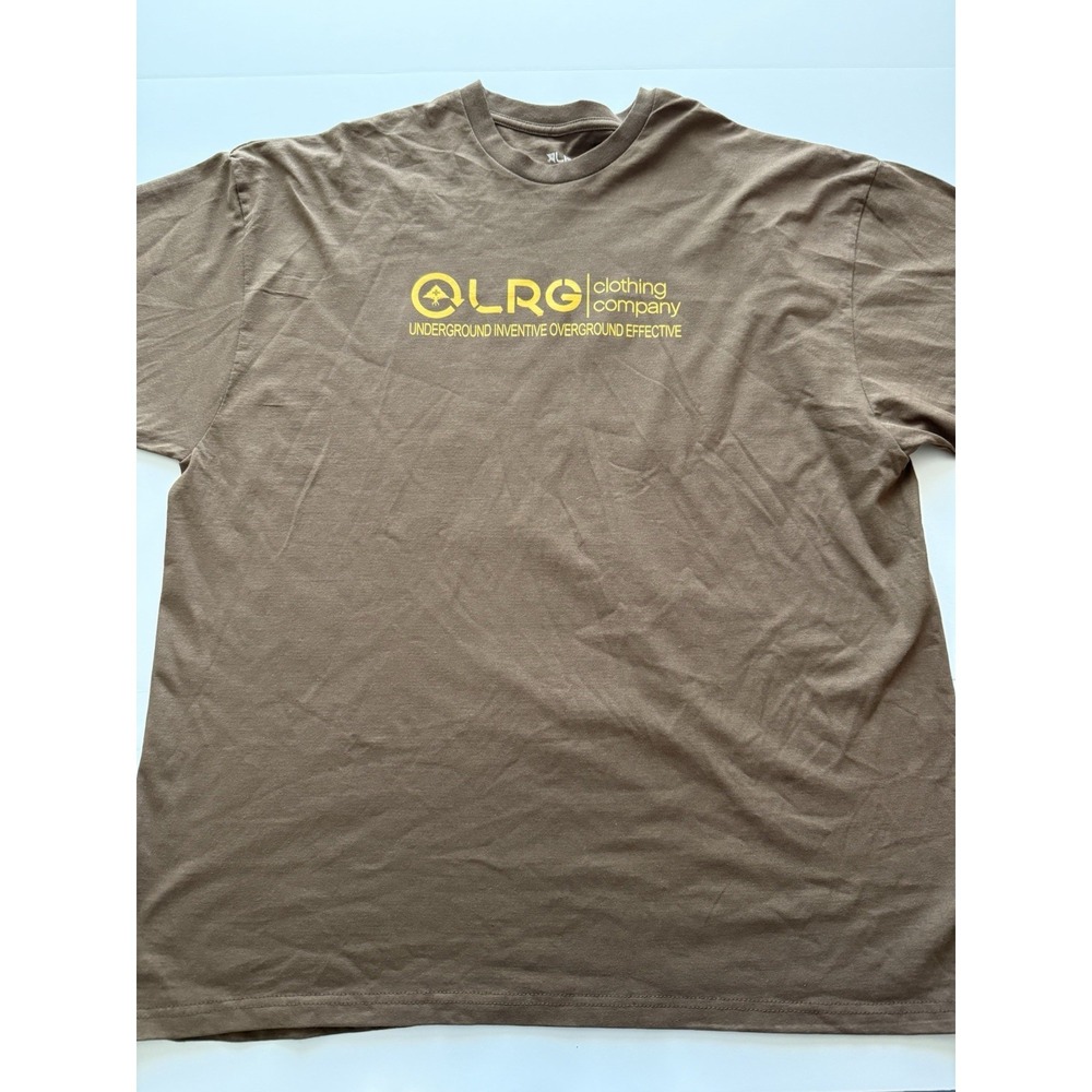 LRG Men 3XL T-Shirt Graphic Brown Yellow Logo Cotton Streetwear Cars Color NEW
